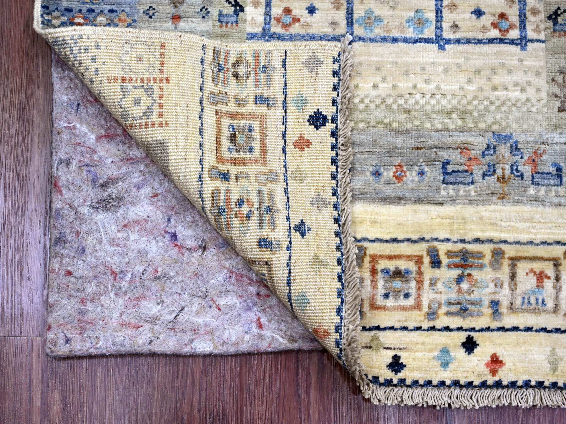 Gabbeh Tribal & Geometric hand-knotted wool runner in Brown, 2'10" x 9'6" — SKU O020115 (view 2)