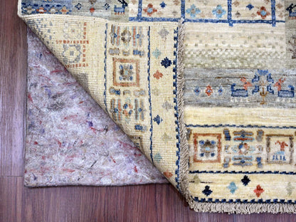 Gabbeh Tribal & Geometric hand-knotted wool runner in Brown, 2'10" x 9'6" — SKU O020115 (view 2)