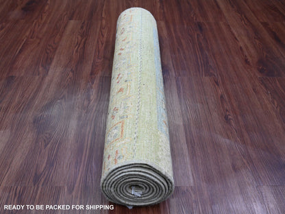 Green 2'5" x 9'9" Tribal Hand knotted Wool Rug - Sku: O020116