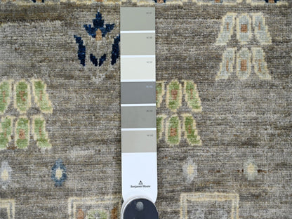 Gabbeh Tribal & Geometric hand-knotted wool runner in Gray, 2'8" x 9'7" — SKU O020117 (view 3)