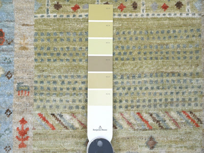 Green 2'9" x 5'10" Tribal Hand knotted Wool Rug - Sku: O020119
