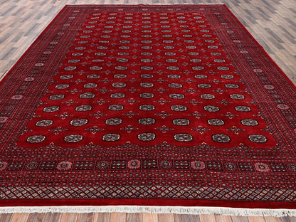 Tribal Tribal & Geometric hand-knotted wool rug in Red, 10'4" x 14'4" — SKU O02011 (view 2)