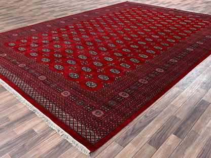 Tribal Tribal & Geometric hand-knotted wool rug in Red, 10'4" x 14'4" — SKU O02011 (view 3)