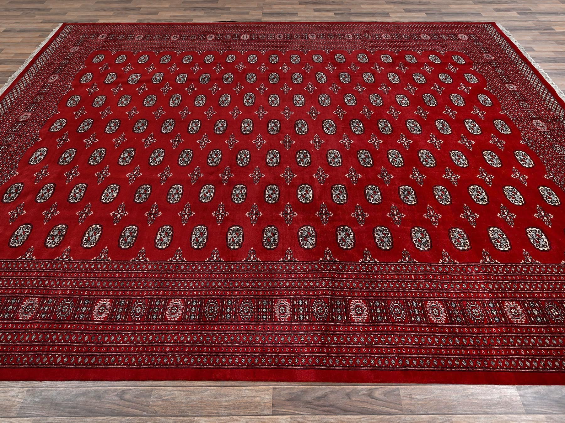 Tribal Tribal & Geometric hand-knotted wool rug in Red, 10'4" x 14'4" — SKU O02011 (view 4)