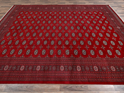 Tribal Tribal & Geometric hand-knotted wool rug in Red, 10'4" x 14'4" — SKU O02011 (view 4)
