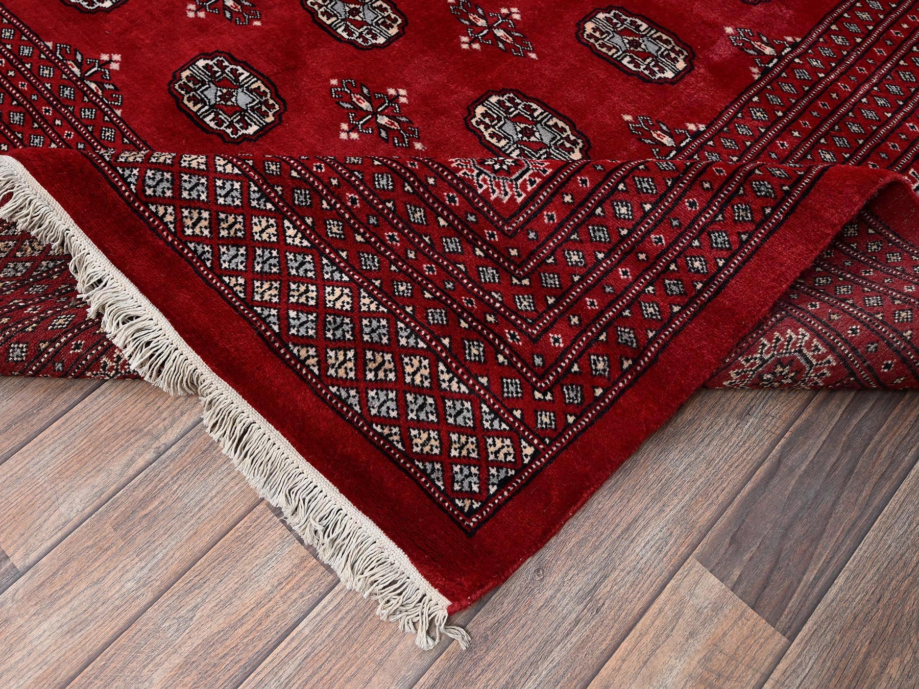 Tribal Tribal & Geometric hand-knotted wool rug in Red, 10'4" x 14'4" — SKU O02011 (view 7)