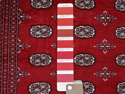 Tribal Tribal & Geometric hand-knotted wool rug in Red, 10'4" x 14'4" — SKU O02011 (view 8)