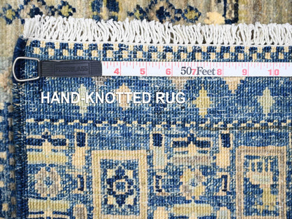 Blue 2'6" x 9'8" Tribal & Geometric Hand knotted Wool Rug - Sku: O020125