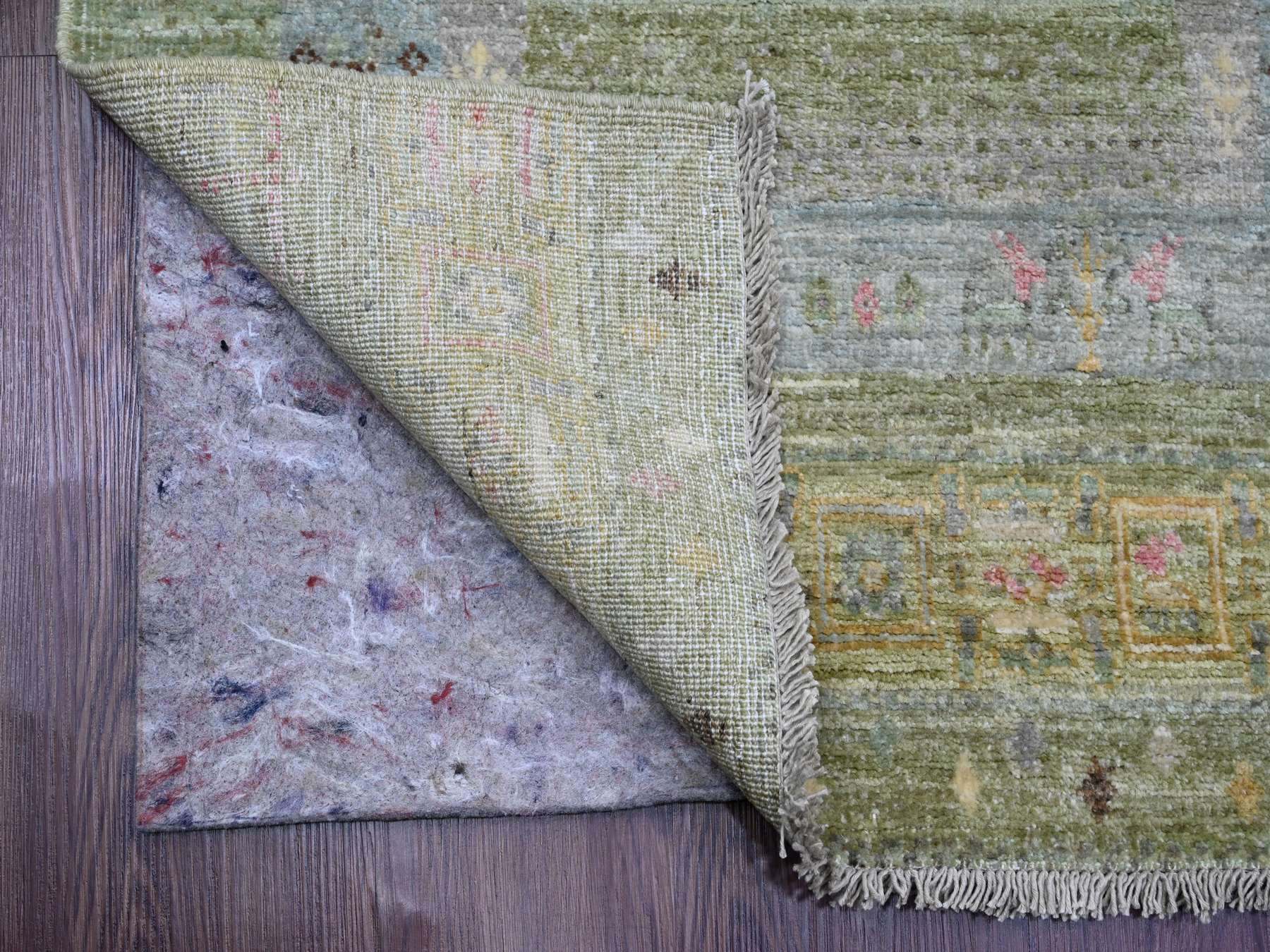 Green 2'9" x 9'7" Tribal Hand knotted Wool Rug - Sku: O020127