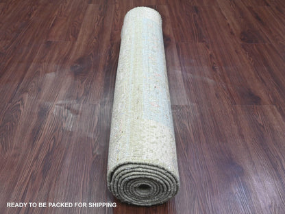 Green 2'9" x 9'7" Tribal Hand knotted Wool Rug - Sku: O020127
