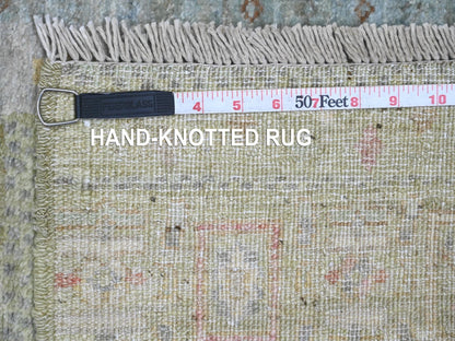 Green 2'9" x 9'7" Tribal Hand knotted Wool Rug - Sku: O020127