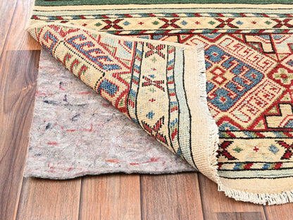 Kazak Kazak hand-knotted wool runner in Ivory, 2'10" x 13' — SKU O02012 (view 3)