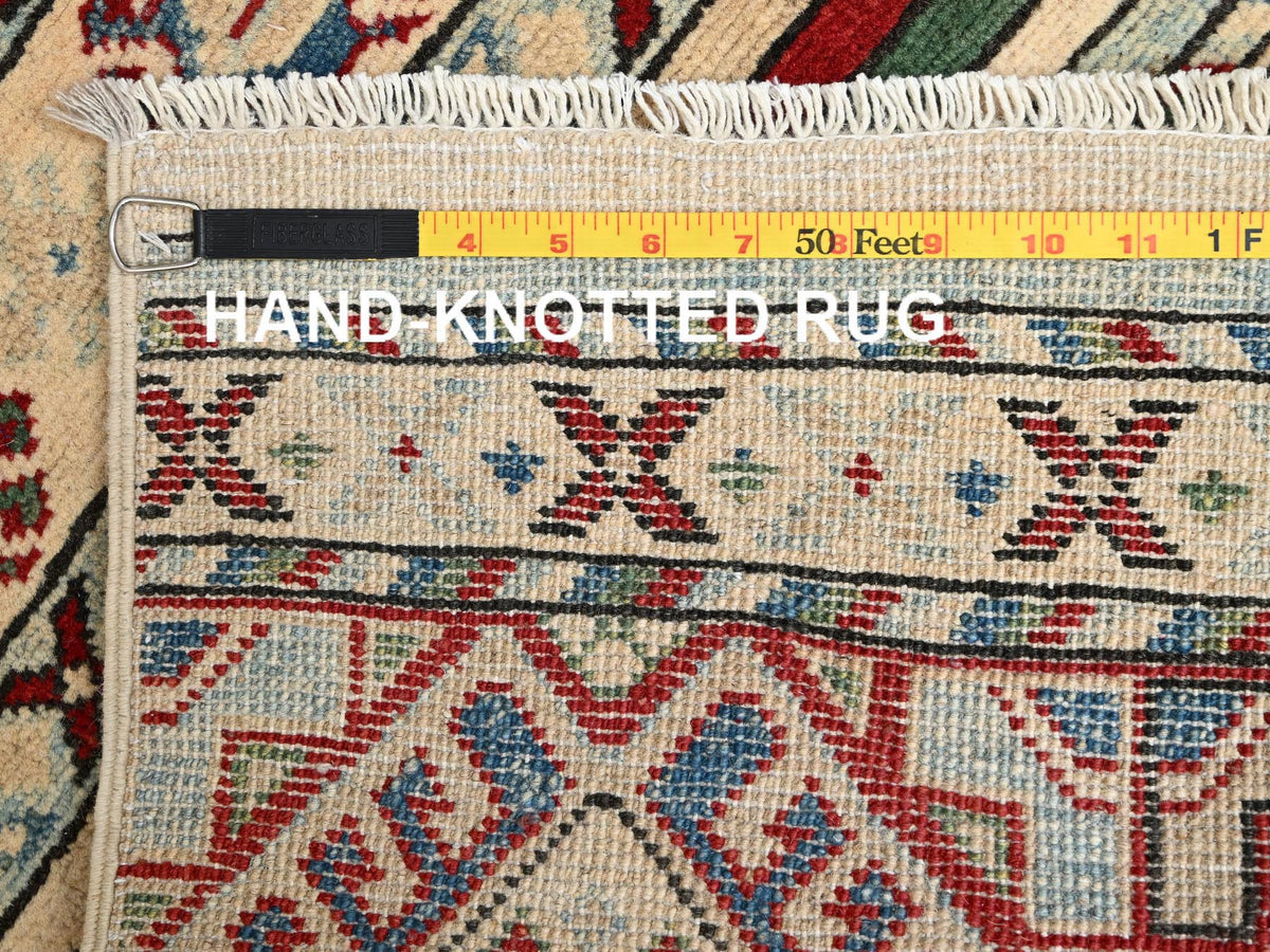 Kazak Kazak hand-knotted wool runner in Ivory, 2'10" x 13' — SKU O02012 (view 7)