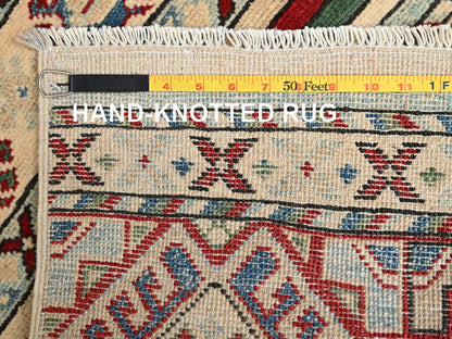 Kazak Kazak hand-knotted wool runner in Ivory, 2'10" x 13' — SKU O02012 (view 7)