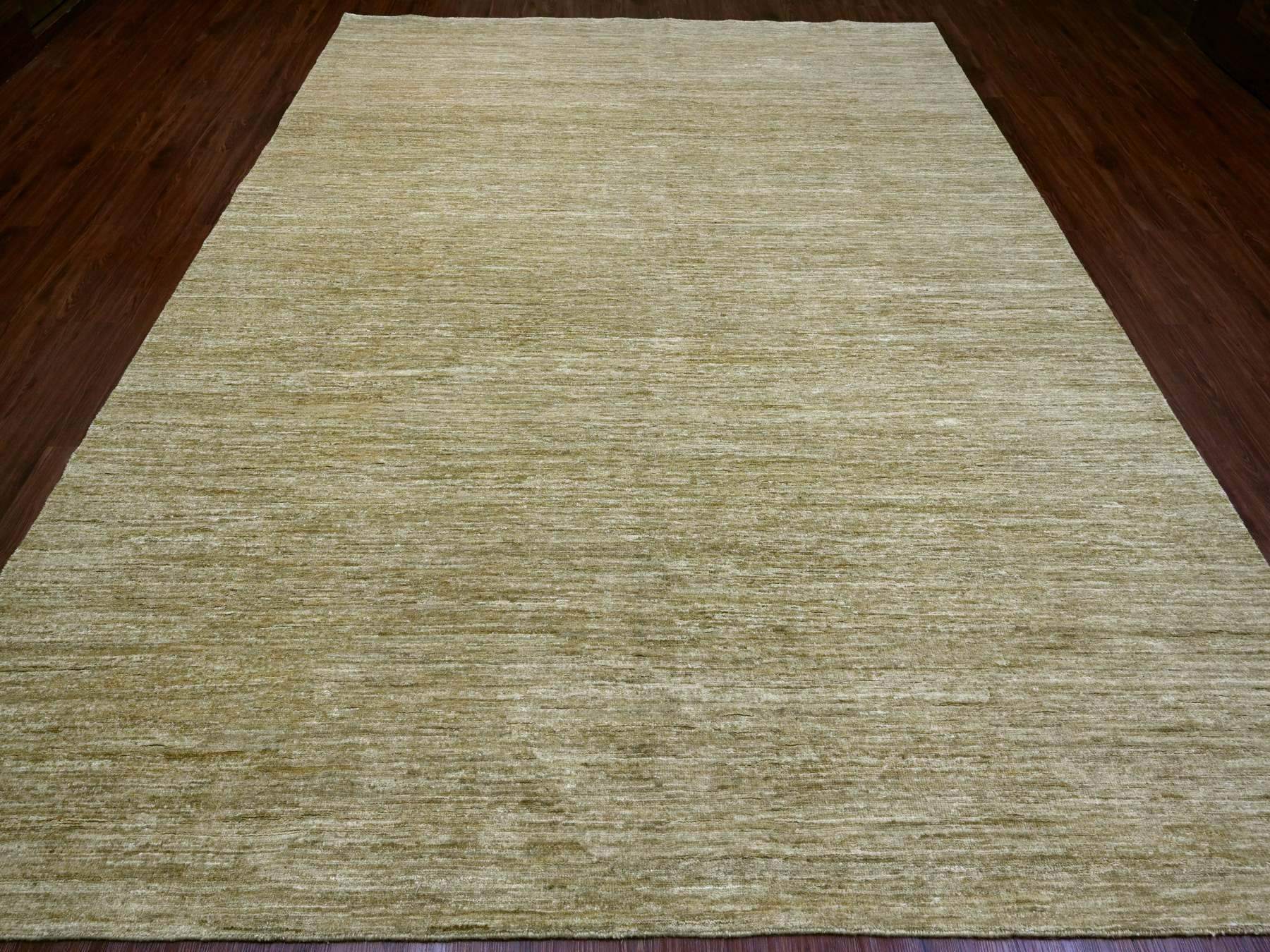 Modern / Contemporary hand-knotted wool rug in Brown, 8'9" x 11'7" — SKU O020139 (view 2)