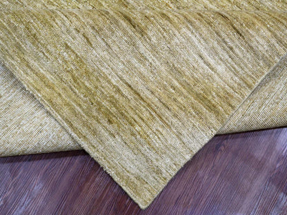 Brown 8'9" x 11'7" Modern and Contemporary Hand knotted Wool Rug - Sku: O020139