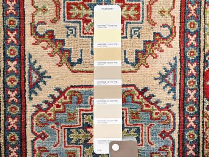 Ivory 2'9" x 15'5" Kazak Hand knotted Wool Rug - Sku: O02013