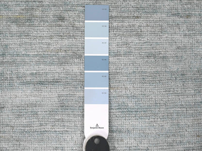 Modern / Contemporary hand-knotted wool rug in Gray, 8'6" x 11'5" — SKU O020141 (view 7)