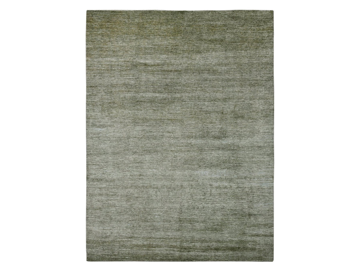 Modern / Contemporary hand-knotted wool rug in Green, 8'5" x 11'5" — SKU O020142