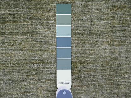 Green 8'5" x 11'5" Modern / Contemporary Hand knotted Wool Rug - Sku: O020142