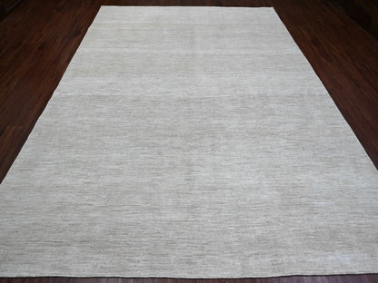 Modern / Contemporary hand-knotted wool rug in Gray, 8'7" x 11'9" — SKU O020143 (view 2)