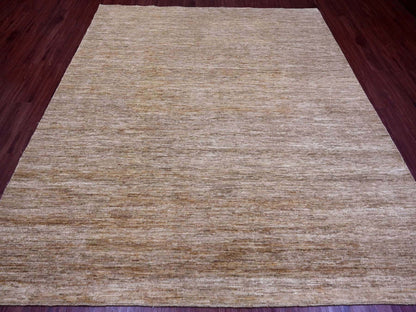 Brown 7'11" x 9'0" Modern and Contemporary Hand knotted Wool Rug - Sku: O020144