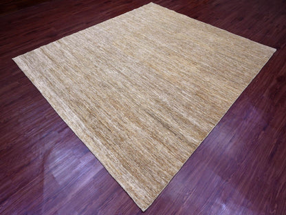 Brown 7'11" x 9'0" Modern and Contemporary Hand knotted Wool Rug - Sku: O020144