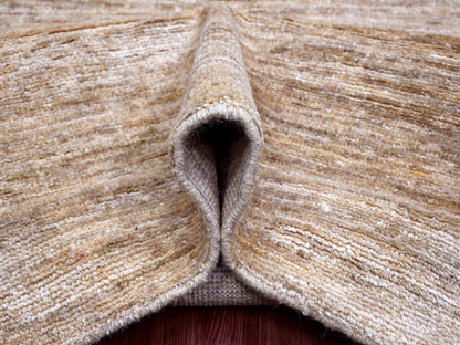 Brown 7'11" x 9'0" Modern and Contemporary Hand knotted Wool Rug - Sku: O020144