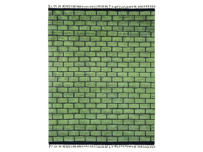 Green 8'2" x 10'6" Tribal Hand knotted Wool Rug - Sku: O020147