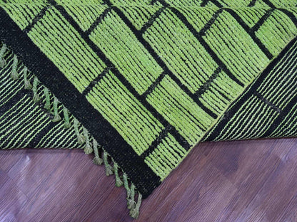 Green 8'2" x 10'6" Tribal Hand knotted Wool Rug - Sku: O020147