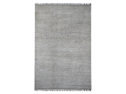 Grey 9'8" x 14'7" Tribal & Geometric Hand knotted Wool Rug - Sku: O020148