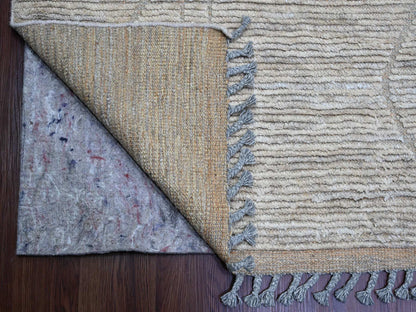 Grey 9'8" x 14'7" Tribal & Geometric Hand knotted Wool Rug - Sku: O020148
