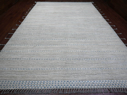 Grey 10'2" x 14'7" Tribal & Geometric Hand knotted Wool Rug - Sku: O020149