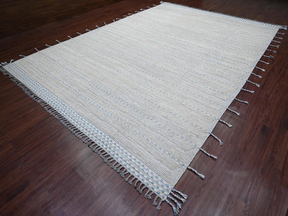 Tribal & Geometric hand-knotted wool rug in Gray, 10'2" x 14'7" — SKU O020149 (view 3)