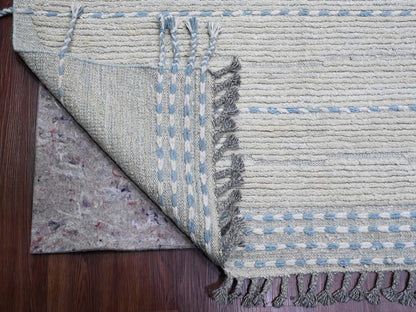 Tribal & Geometric hand-knotted wool rug in Gray, 10'2" x 14'7" — SKU O020149 (view 4)