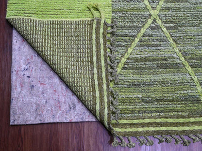 Green 11'7" x 14'8" Tribal Hand knotted Wool Rug - Sku: O020150