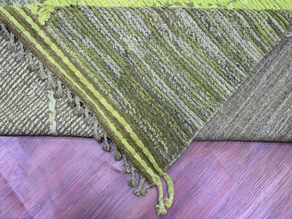 Green 11'7" x 14'8" Tribal Hand knotted Wool Rug - Sku: O020150