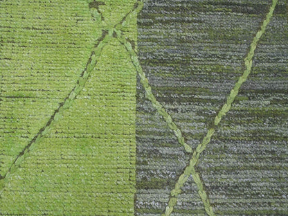 Green 11'7" x 14'8" Tribal Hand knotted Wool Rug - Sku: O020150