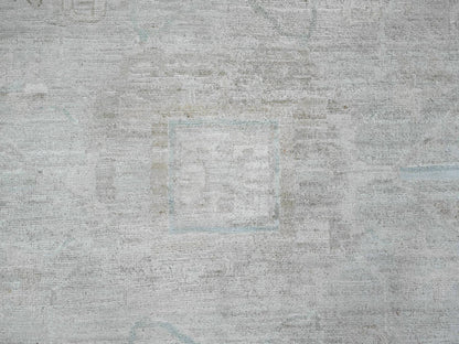 Heriz Oushak hand-knotted wool rug in Ivory & Light Gray, 11'5" x 15'9" — SKU O020155 (view 8)