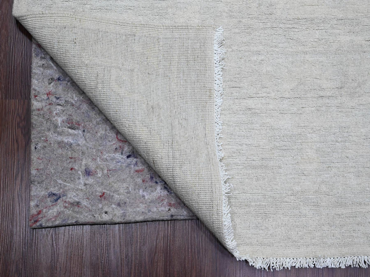 Peshawar Oushak hand-knotted wool rug in Ivory & Light Blue, 9'11" x 13' — SKU O020161 (view 4)