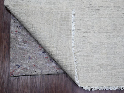 Peshawar Oushak hand-knotted wool rug in Ivory & Light Blue, 9'11" x 13' — SKU O020161 (view 4)