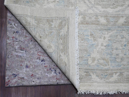 Ivory 9'2" x 11'10" Oushak And Peshawar Hand knotted Wool Rug - Sku: O020167