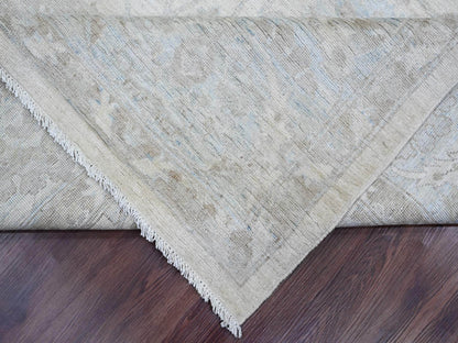 Ivory 9'2" x 11'10" Oushak And Peshawar Hand knotted Wool Rug - Sku: O020167