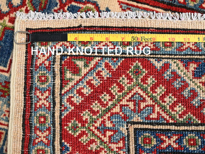 Kazak Kazak hand-knotted wool runner in Ivory & Colorful, 3' x 15'5" — SKU O02016 (view 7)