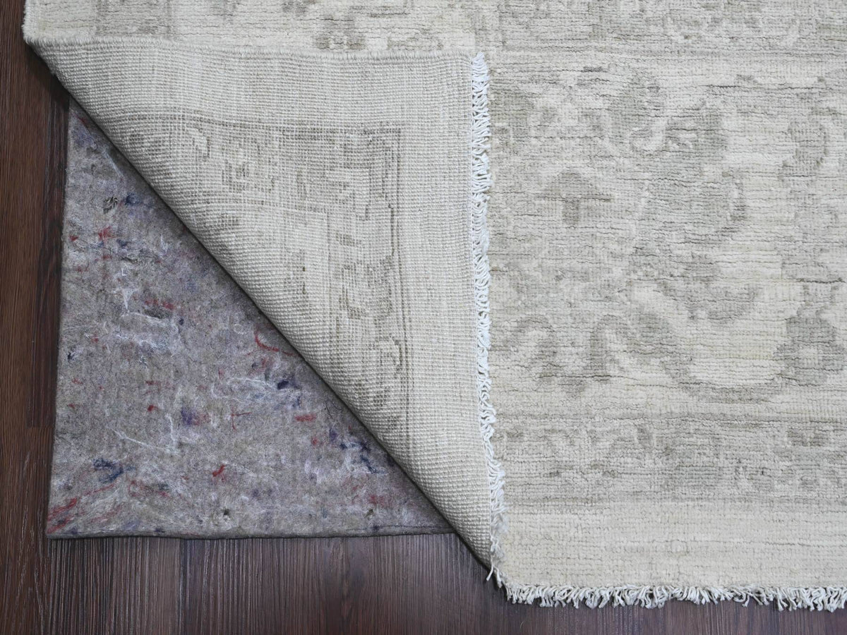 Peshawar Oushak hand-knotted wool rug in Ivory, 11'7" x 14'10" — SKU O020179 (view 4)