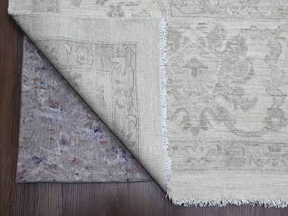 Peshawar Oushak hand-knotted wool rug in Ivory, 11'7" x 14'10" — SKU O020179 (view 4)