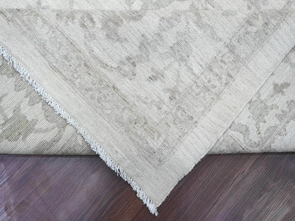 Ivory 11'7" x 14'10" Oushak And Peshawar Hand knotted Wool Rug - Sku: O020179
