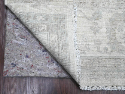 Ivory 9'11" x 13'8" Oushak And Peshawar Hand knotted Wool Rug - Sku: O020185