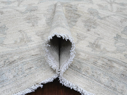 Ivory 9'11" x 13'8" Oushak And Peshawar Hand knotted Wool Rug - Sku: O020185