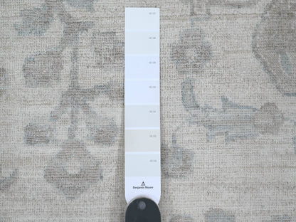 Ivory 9'11" x 13'8" Oushak And Peshawar Hand knotted Wool Rug - Sku: O020185